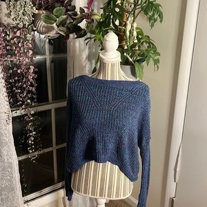Express Cropped Sweater Blue -Size XS